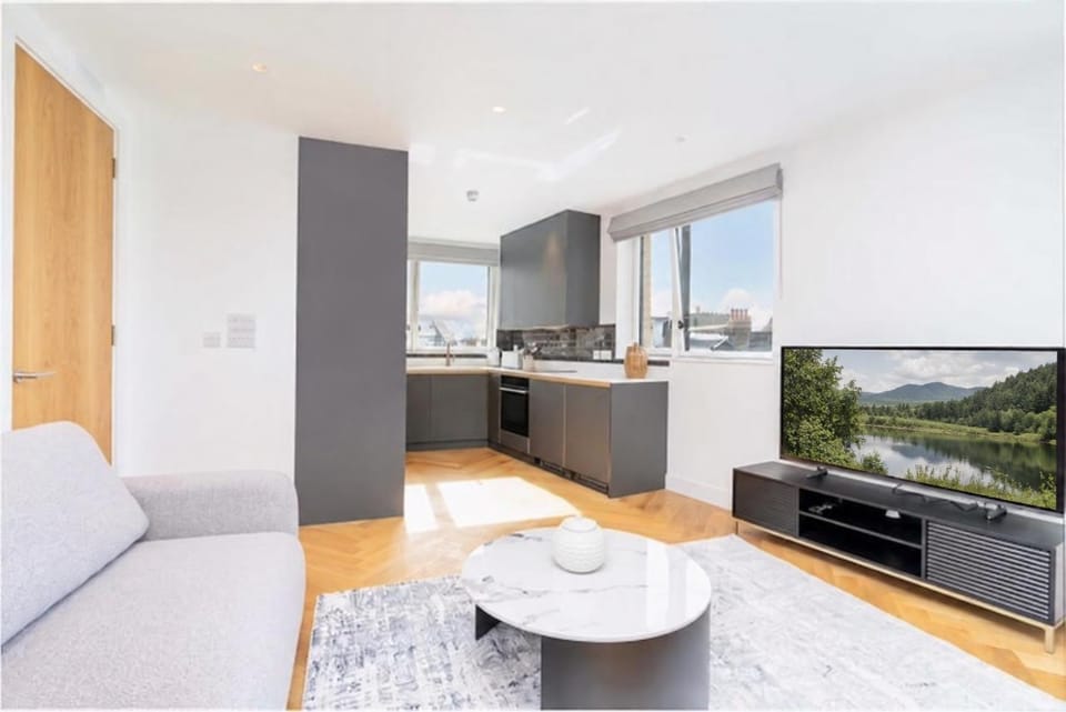 TV and multimedia, Kitchen or kitchenette, Living room, Seating area, Dining area, stove