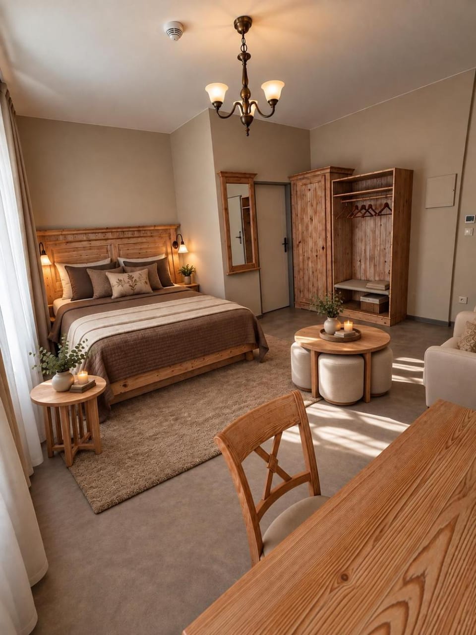 Bed, Photo of the whole room, Seating area, wardrobe