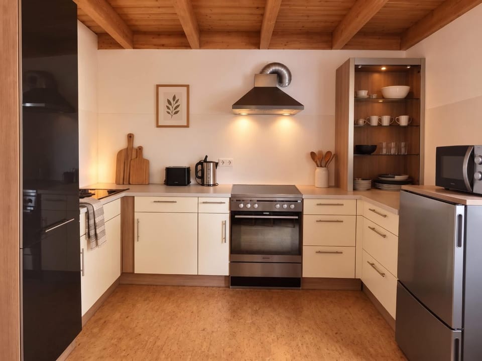 Kitchen or kitchenette, stove, toaster, kitchen