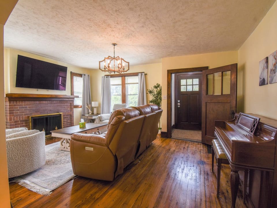 Brick Fireplace - Central Omaha - Family Haven home House in Omaha