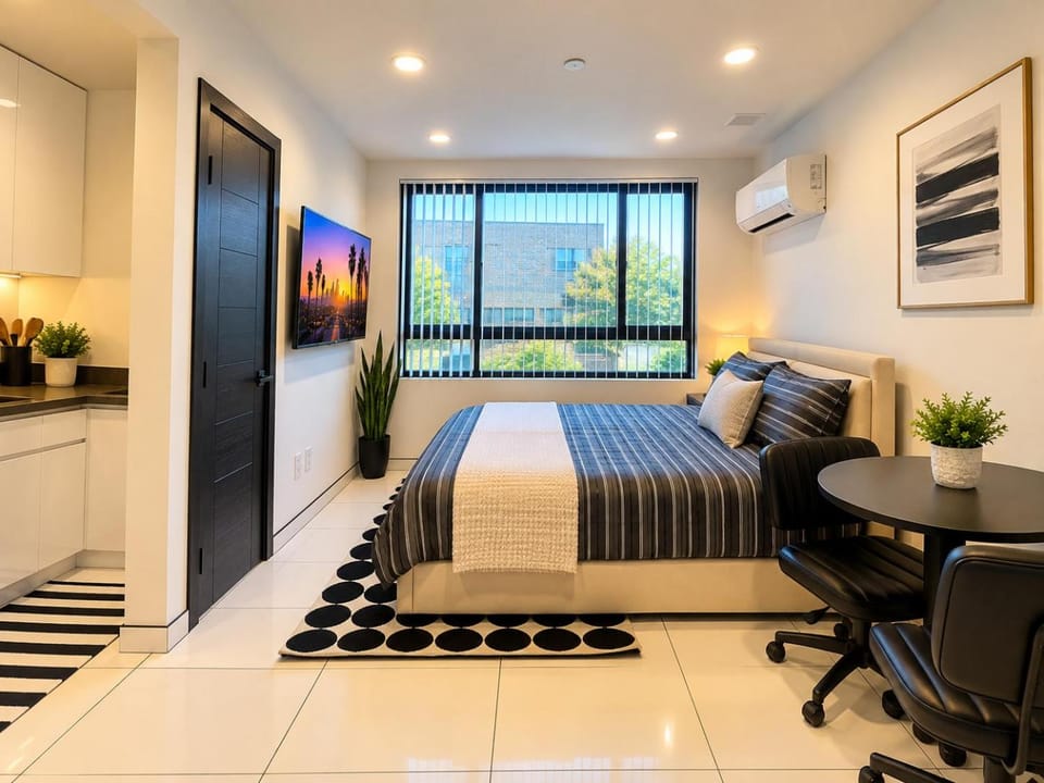 Bed, Living room, Photo of the whole room, Seating area