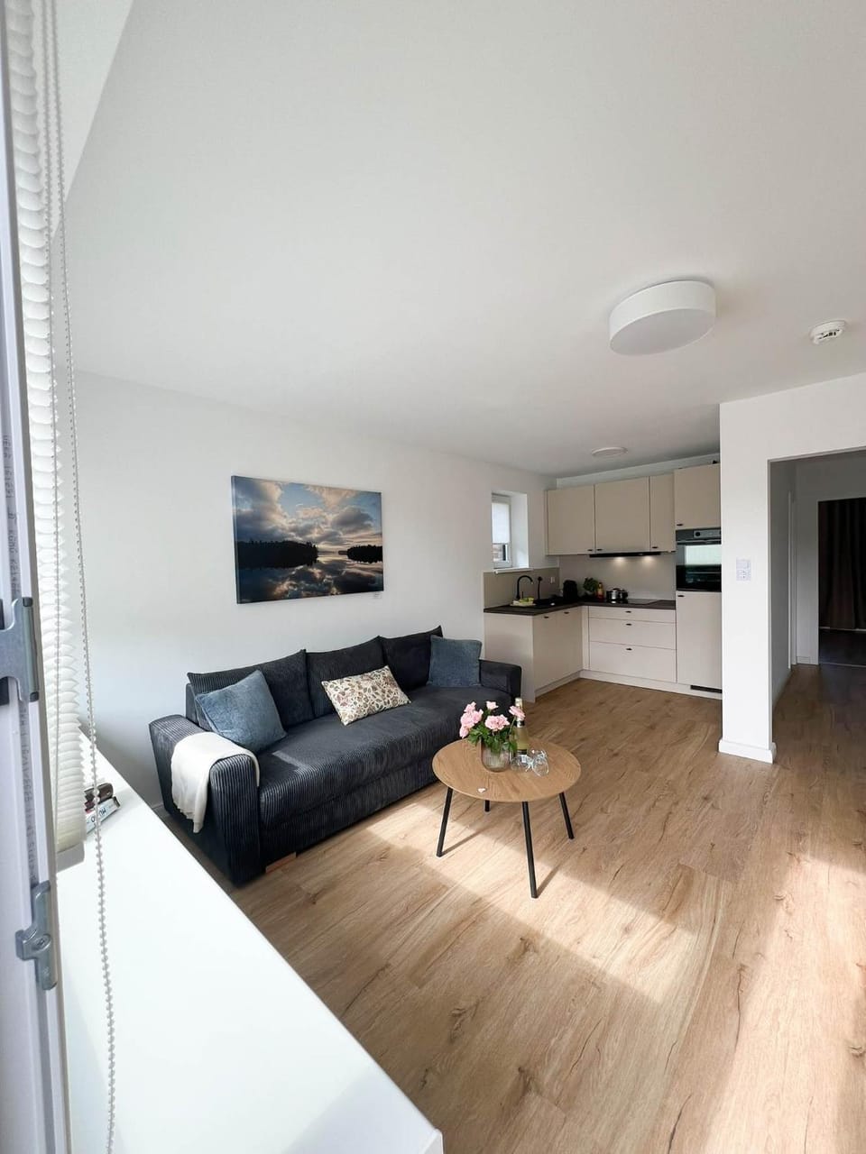 Kitchen or kitchenette, Living room, Seating area
