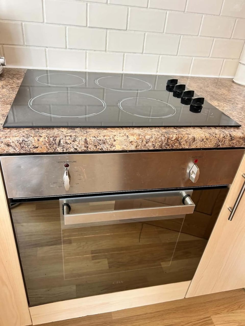 Kitchen or kitchenette, oven, stove