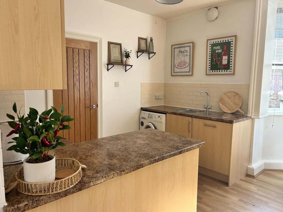 Kitchen or kitchenette, dishwasher, washing machine