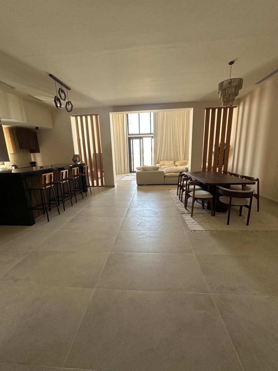 Kitchen or kitchenette, Living room, Dining area