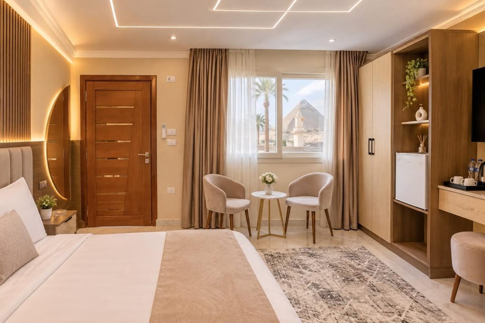 Bed, TV and multimedia, Living room, Photo of the whole room, Seating area, Bedroom, hair dresser, wardrobe