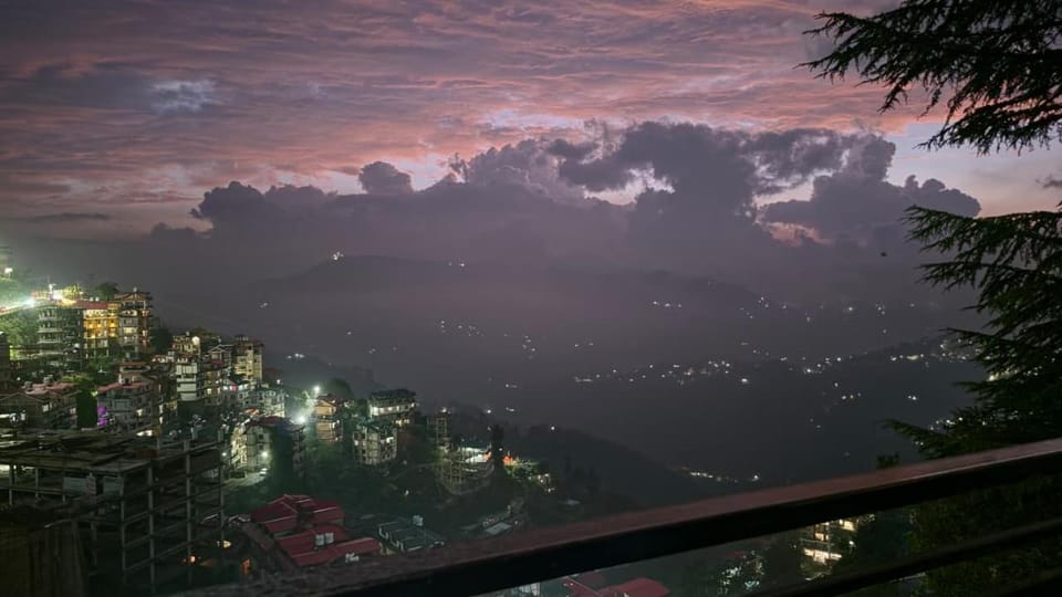 Night, City view, Mountain view