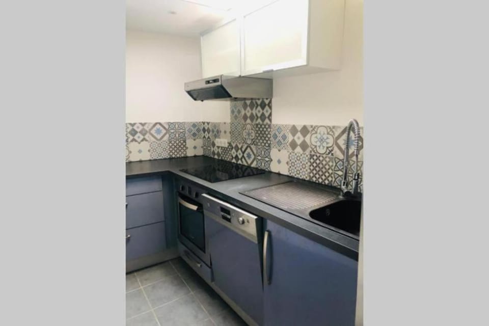 Kitchen or kitchenette, dishwasher, oven, stove