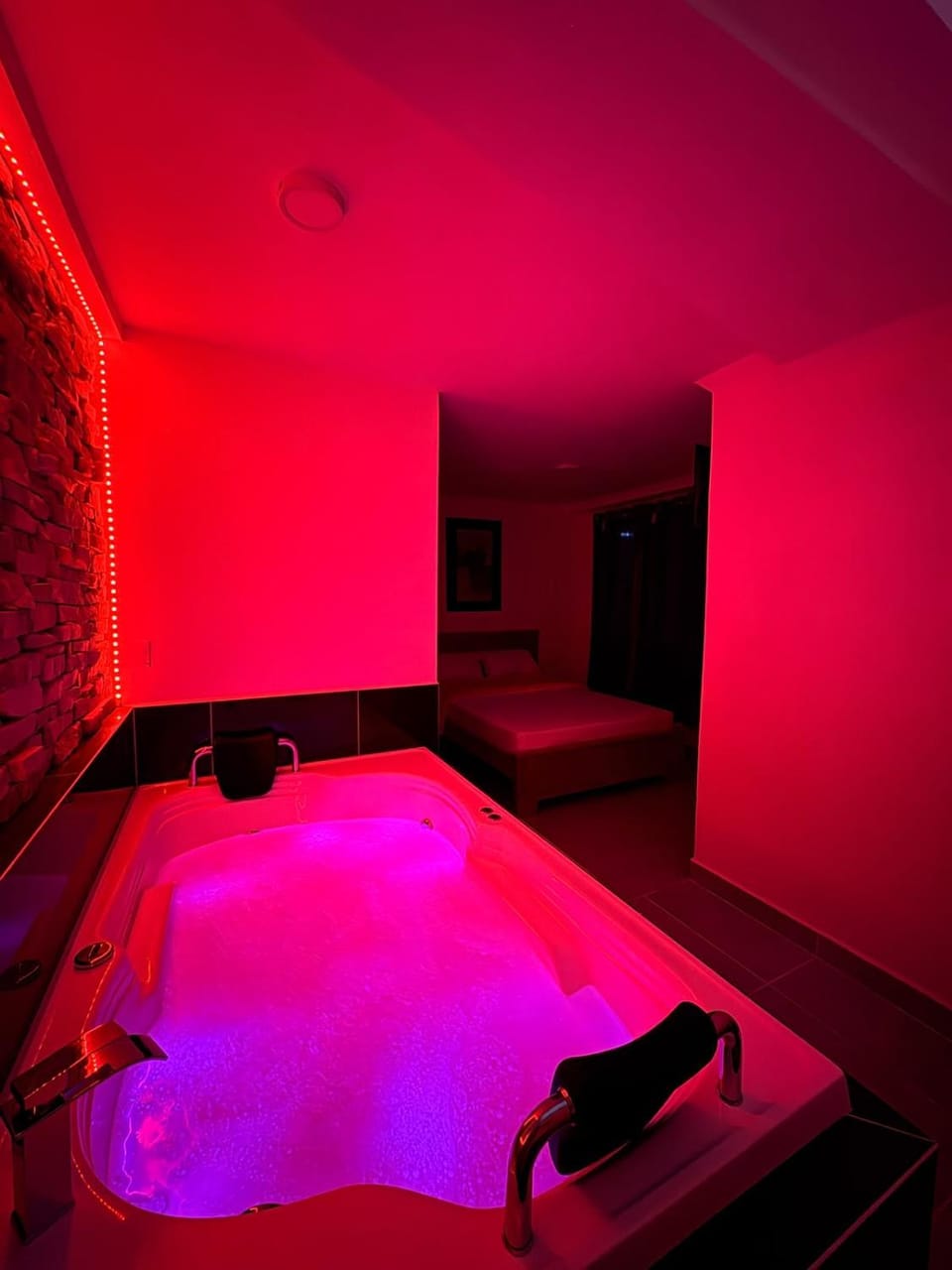 Bed, Hot Tub, Photo of the whole room, Bedroom, Bath