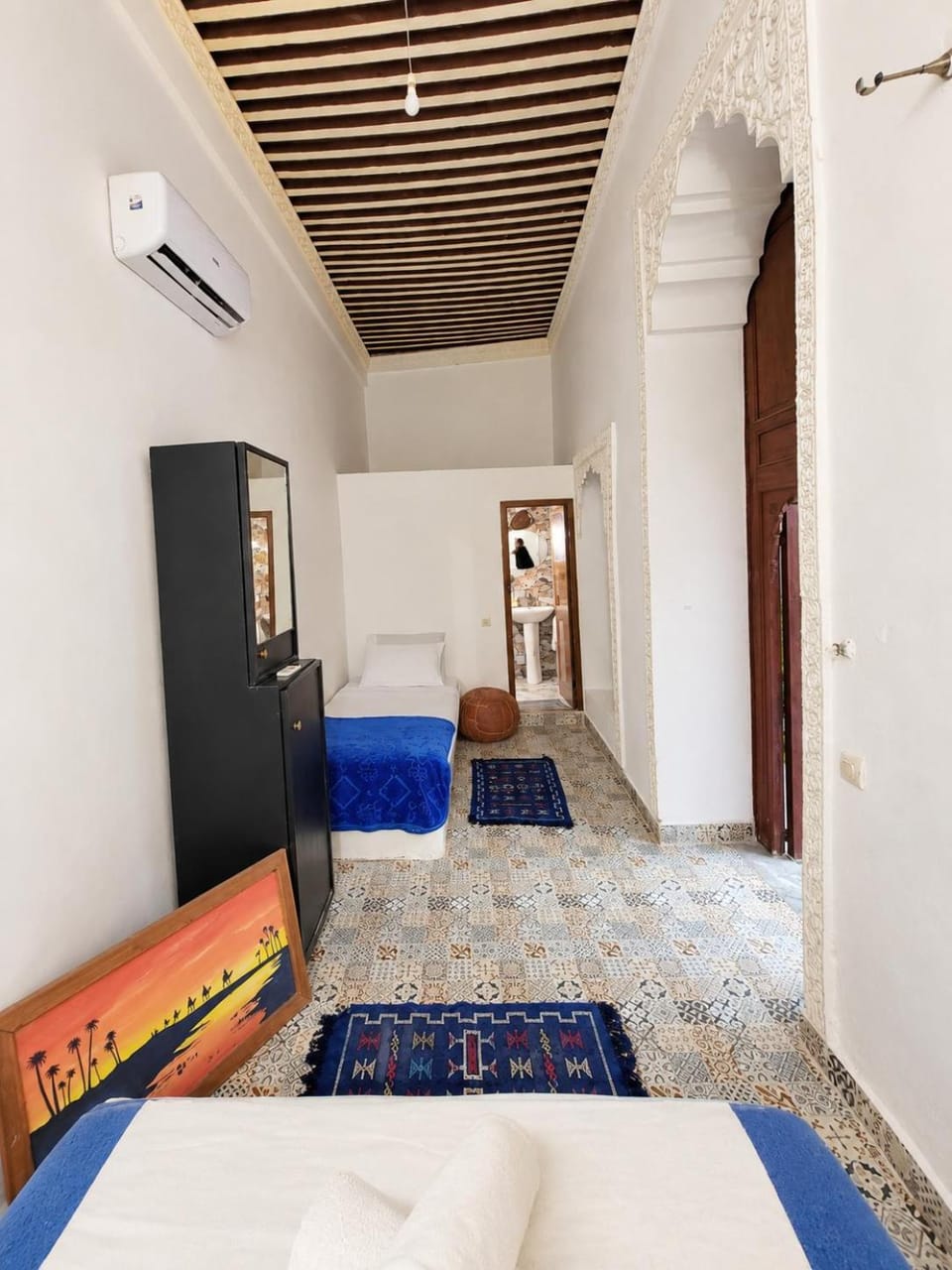 Bed, Photo of the whole room, Bedroom, air conditioner