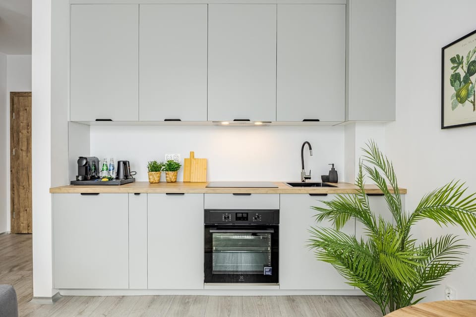 Coffee/tea facilities, Kitchen or kitchenette, oven, stove