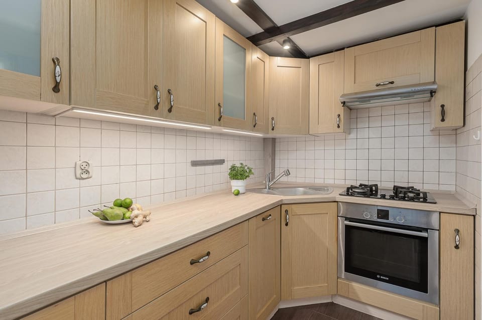 Kitchen or kitchenette, oven, stove, kitchen