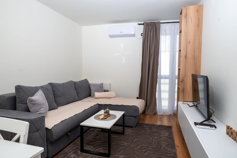Bed, TV and multimedia, Living room, Photo of the whole room, Seating area, air conditioner