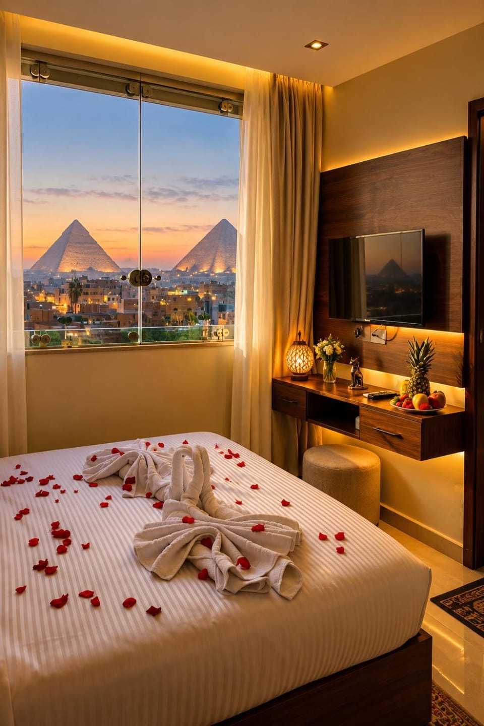 Bed, Natural landscape, TV and multimedia, Photo of the whole room, Bedroom, Mountain view