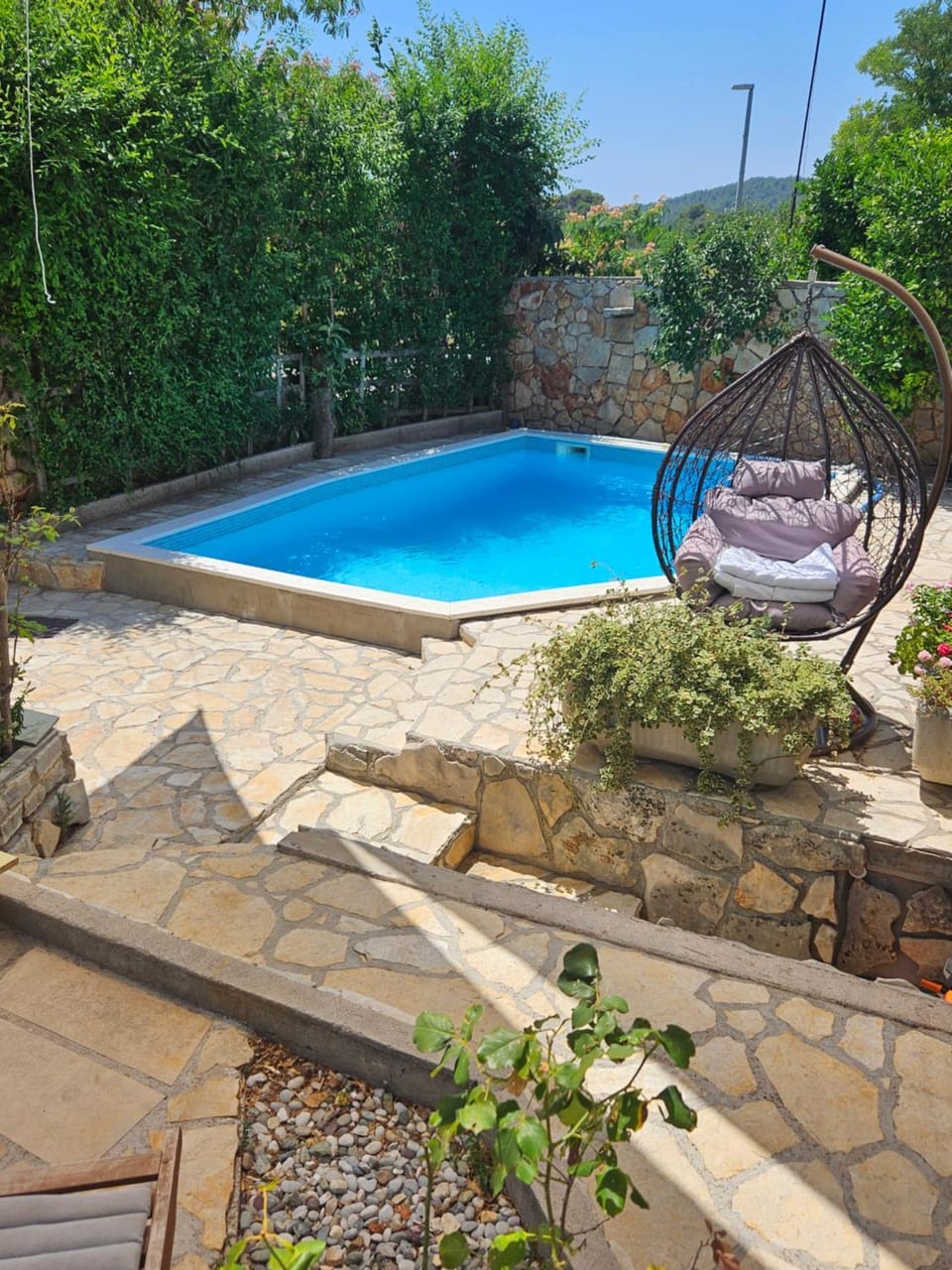 Patio, Day, Garden, Garden view, Pool view, Swimming pool, sunbed