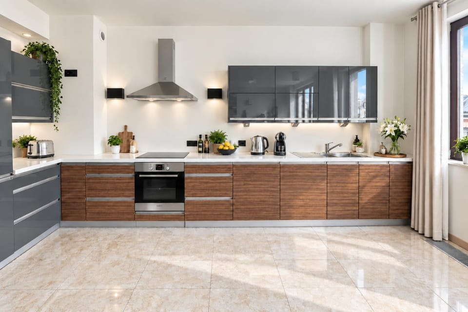 dishwasher, microwave, stove, toaster, washing machine