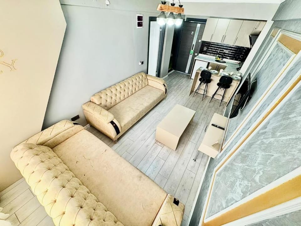 Kitchen or kitchenette, Living room, Seating area, minibar, oven, pet friendly