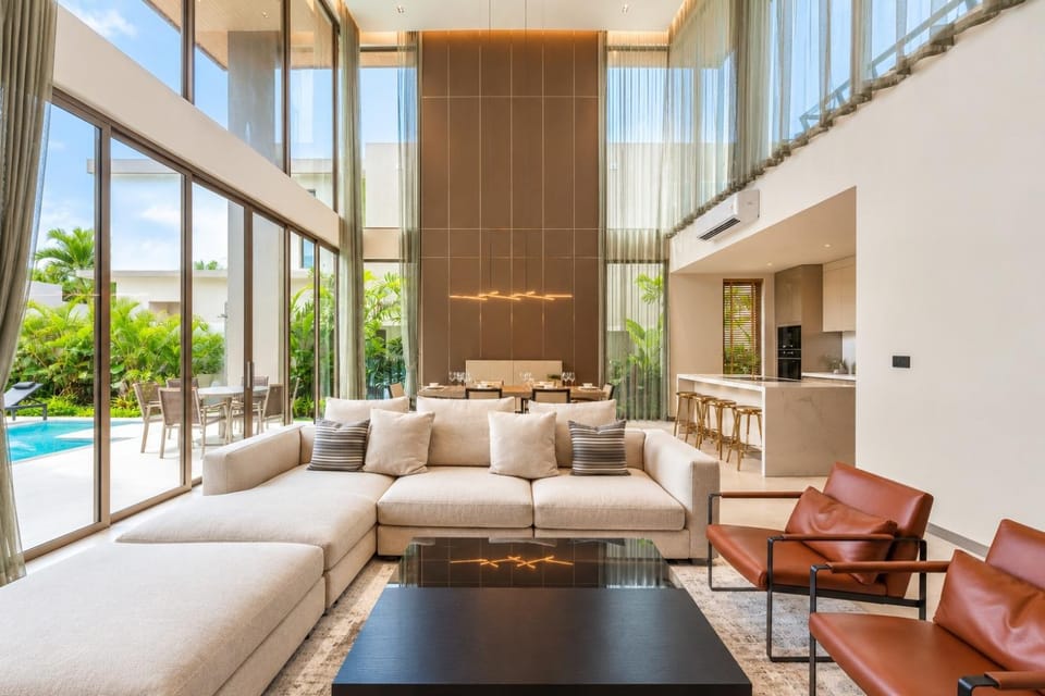 Living room, Seating area, Pool view, Swimming pool