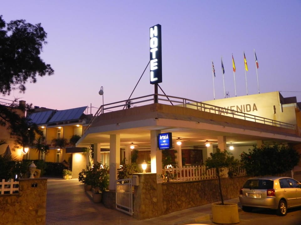 Property building, Facade/entrance, Night, Location, Parking
