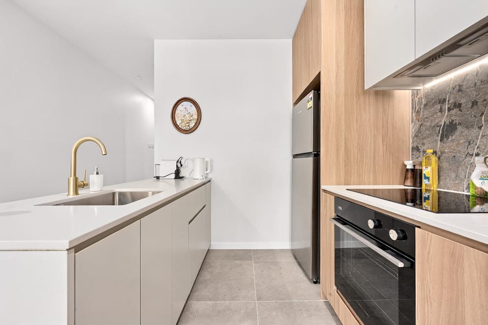 Kitchen or kitchenette, oven, stove