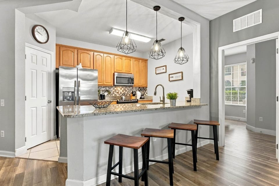 Kitchen or kitchenette, microwave