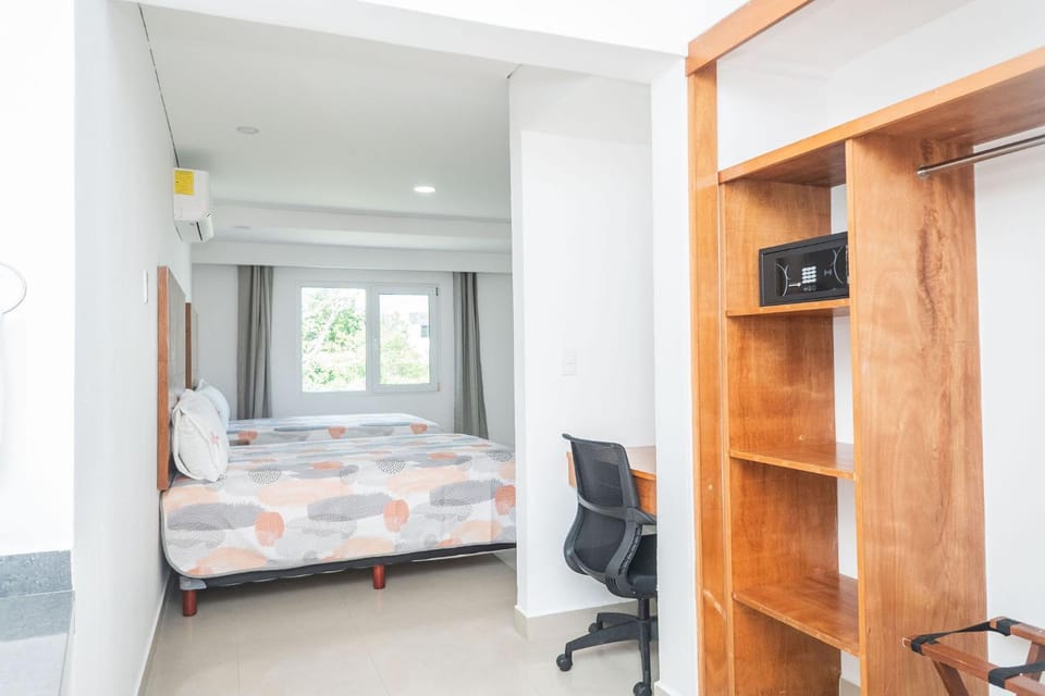 Bed, Bedroom, wardrobe, air conditioner