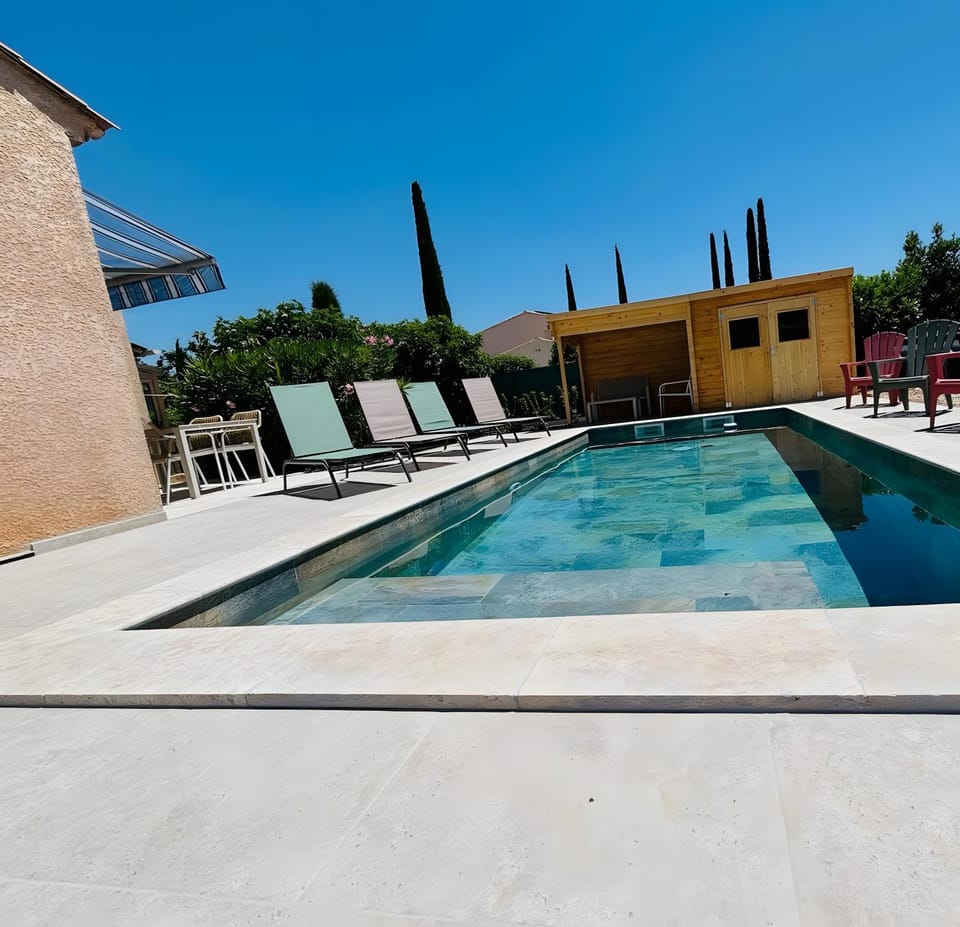 Property building, Living room, Swimming pool