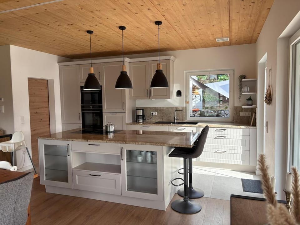 Kitchen or kitchenette, oven, stove