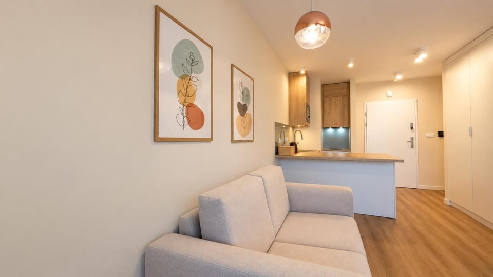 Kitchen or kitchenette, Living room, Seating area