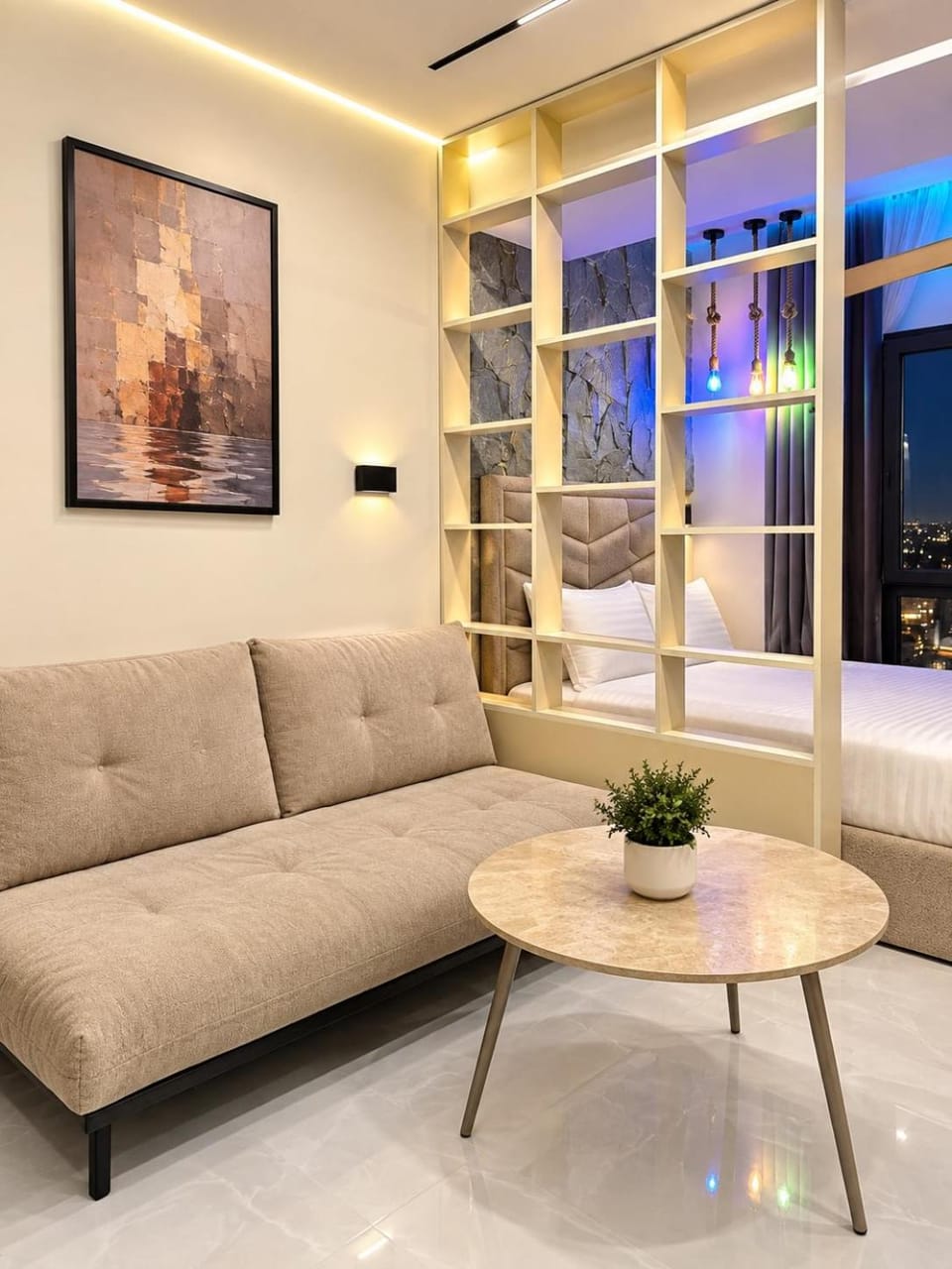 Panoramic view, 19th floor, studio Apartment in Europe