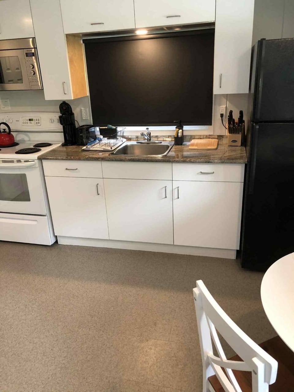 Kitchen or kitchenette, oven, stove, toaster