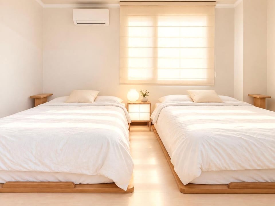 Bed, Bedroom, air conditioner