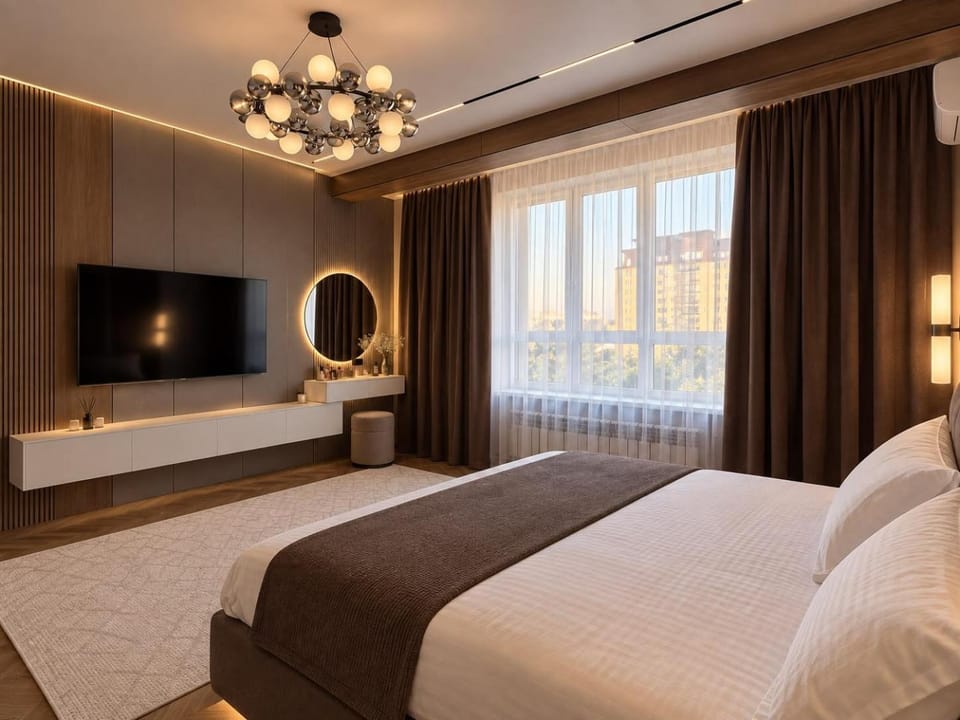Bed, TV and multimedia, Photo of the whole room, Bedroom