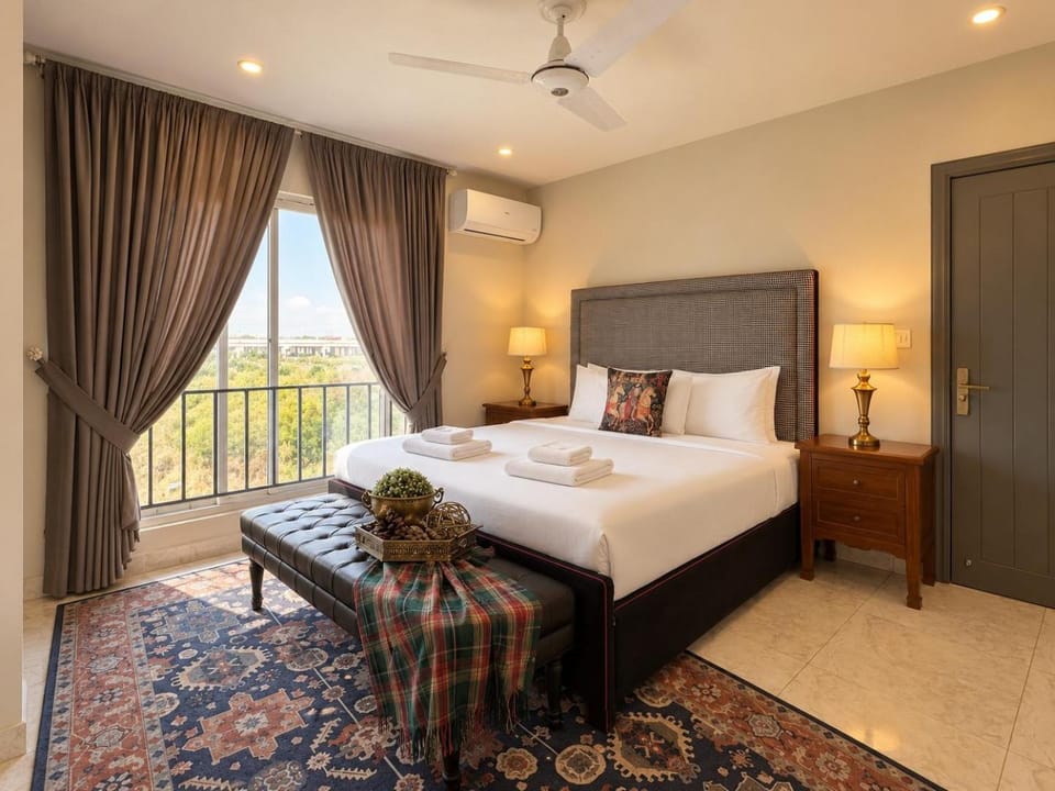 Bed, Photo of the whole room, Bedroom, air conditioner