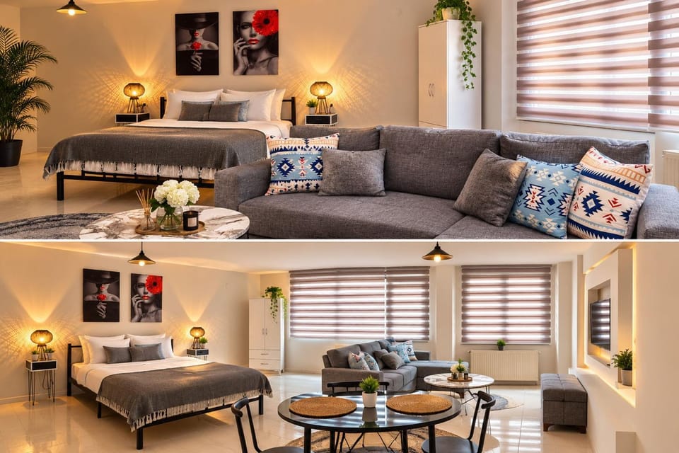 Bed, Living room, Bedroom