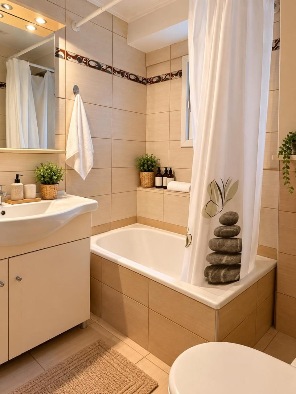 Bathroom, Bath, towels