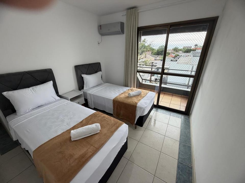 Bed, View (from property/room), Balcony/Terrace, Photo of the whole room, Bedroom, towels, air conditioner