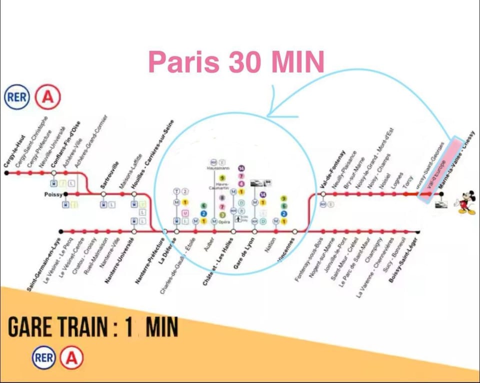 Disney, sunny comfortable 2 bedrooms family apartment, 8 pers, wifi, NETFLIX Apartment in Chessy