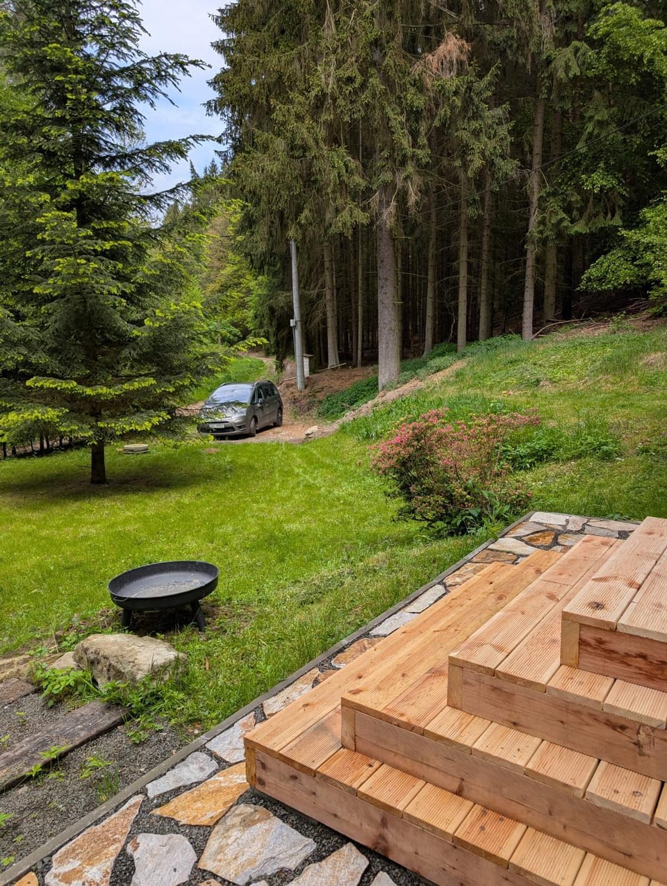 Natural landscape, Garden, Garden view, Parking