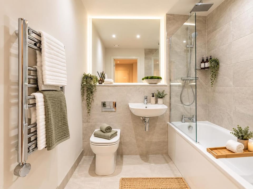 Shower, Bathroom, Bath, towels