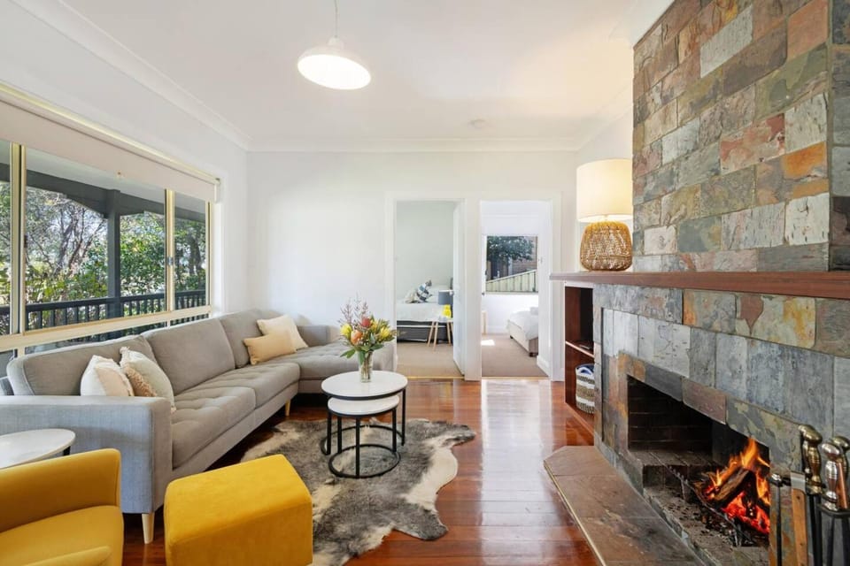 Living room, fireplace