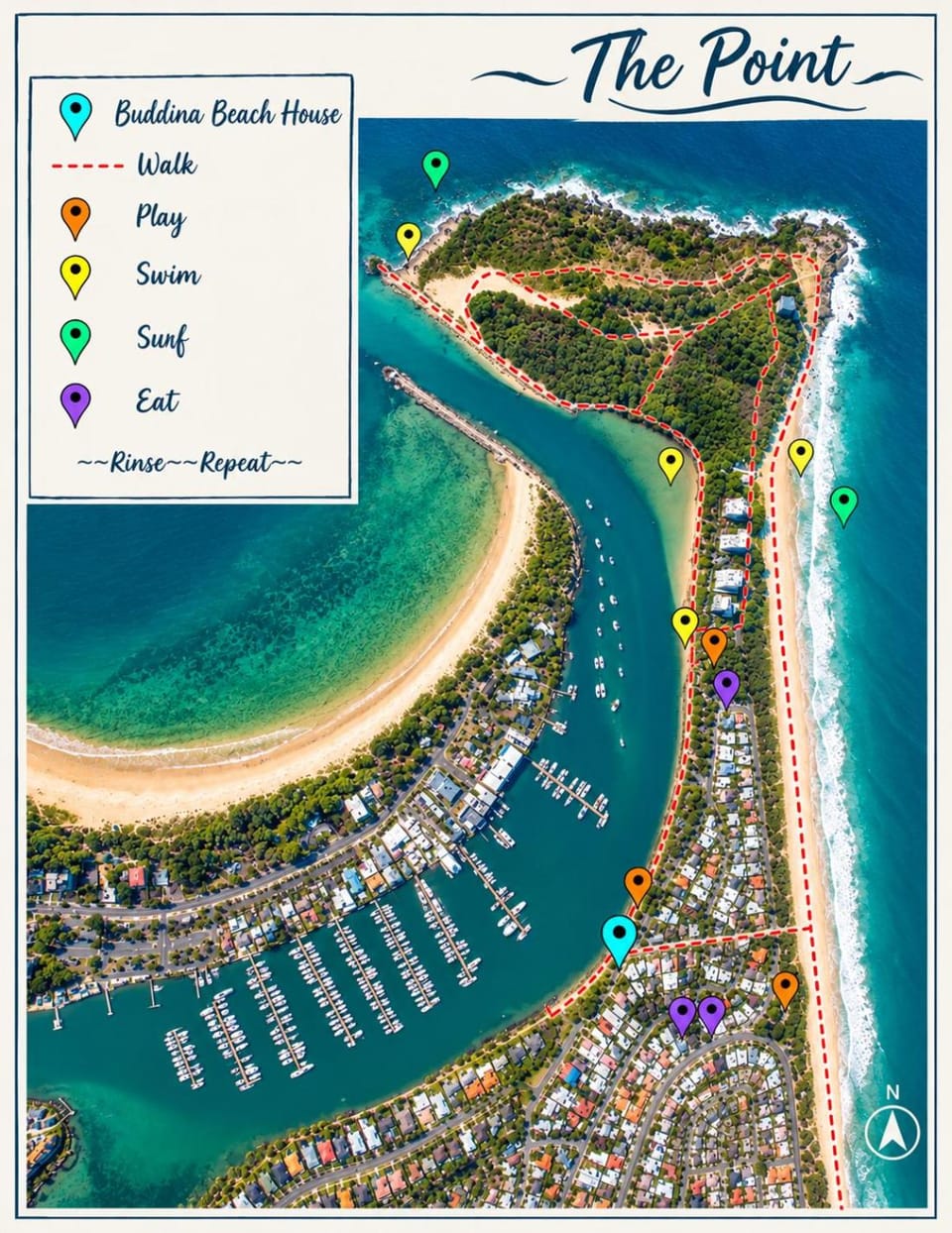 Nearby landmark, Natural landscape, Text overlay