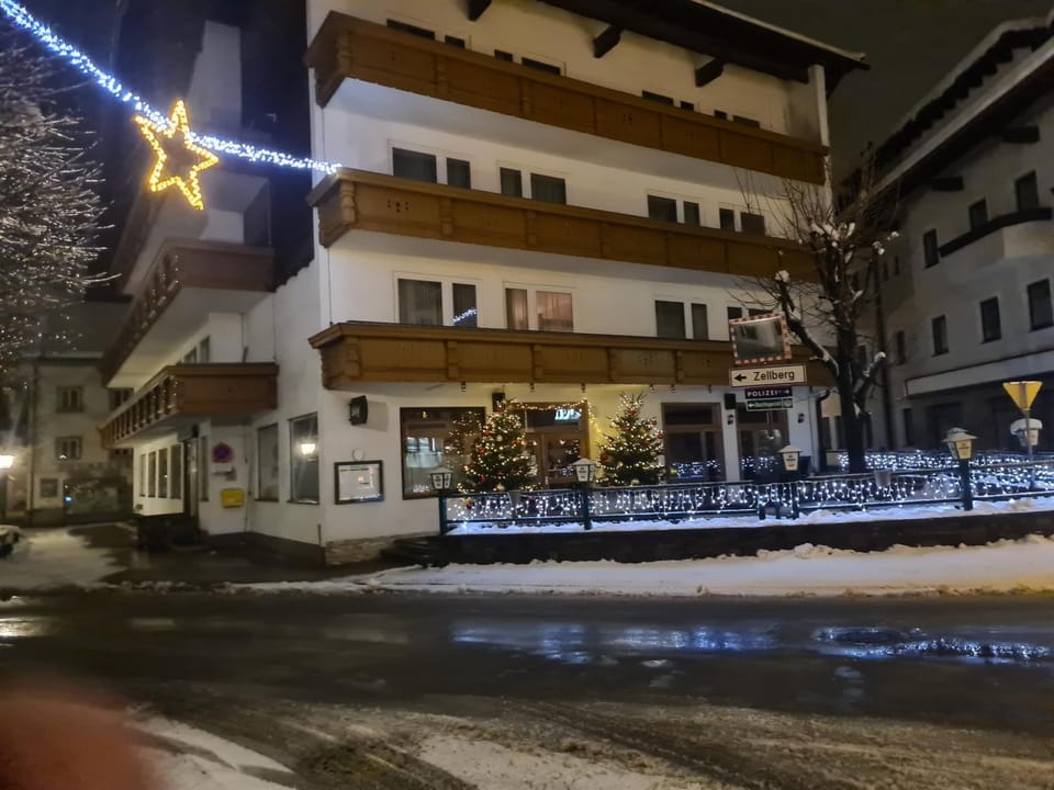 Property building, Night, Winter