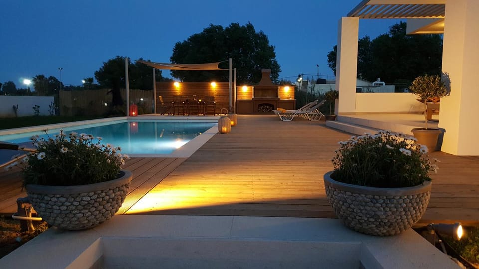 Natural landscape, Swimming pool, Swimming pool, Sunset