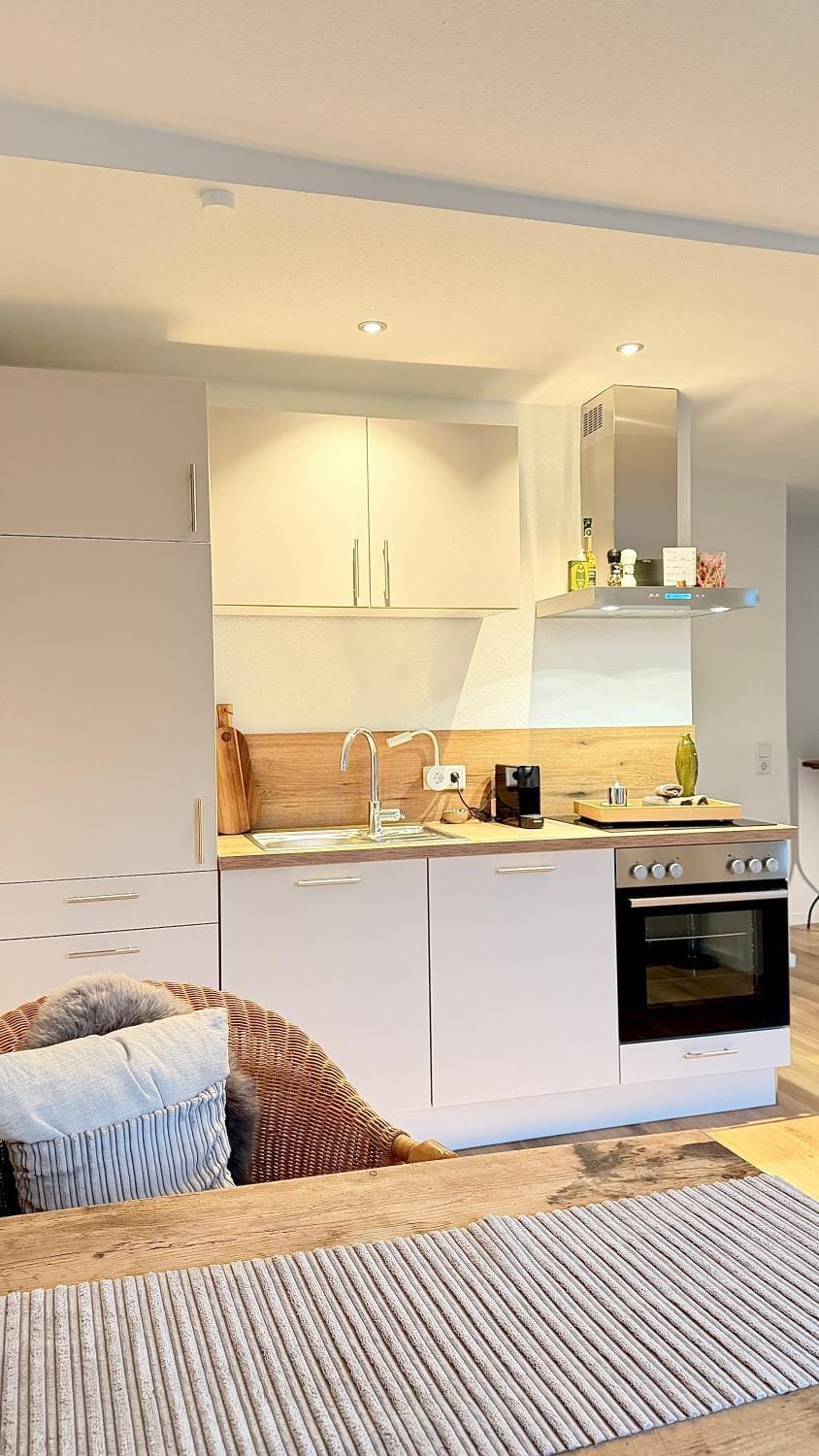 Kitchen or kitchenette, stove, kitchen