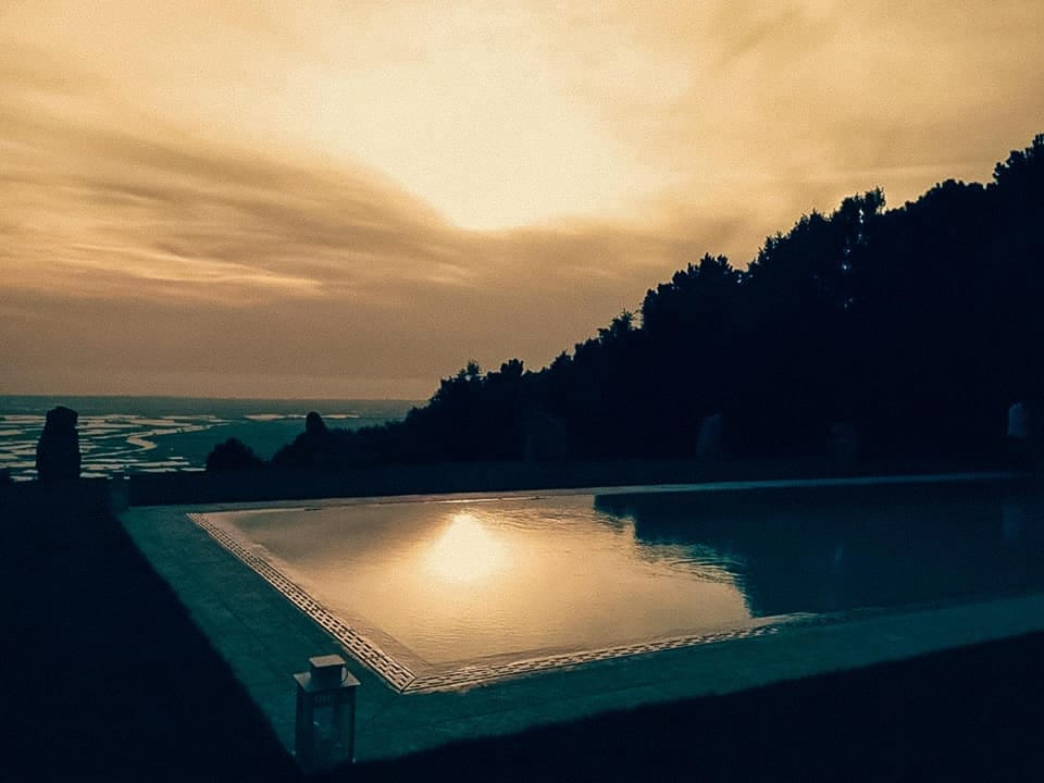 Swimming pool, Sunset