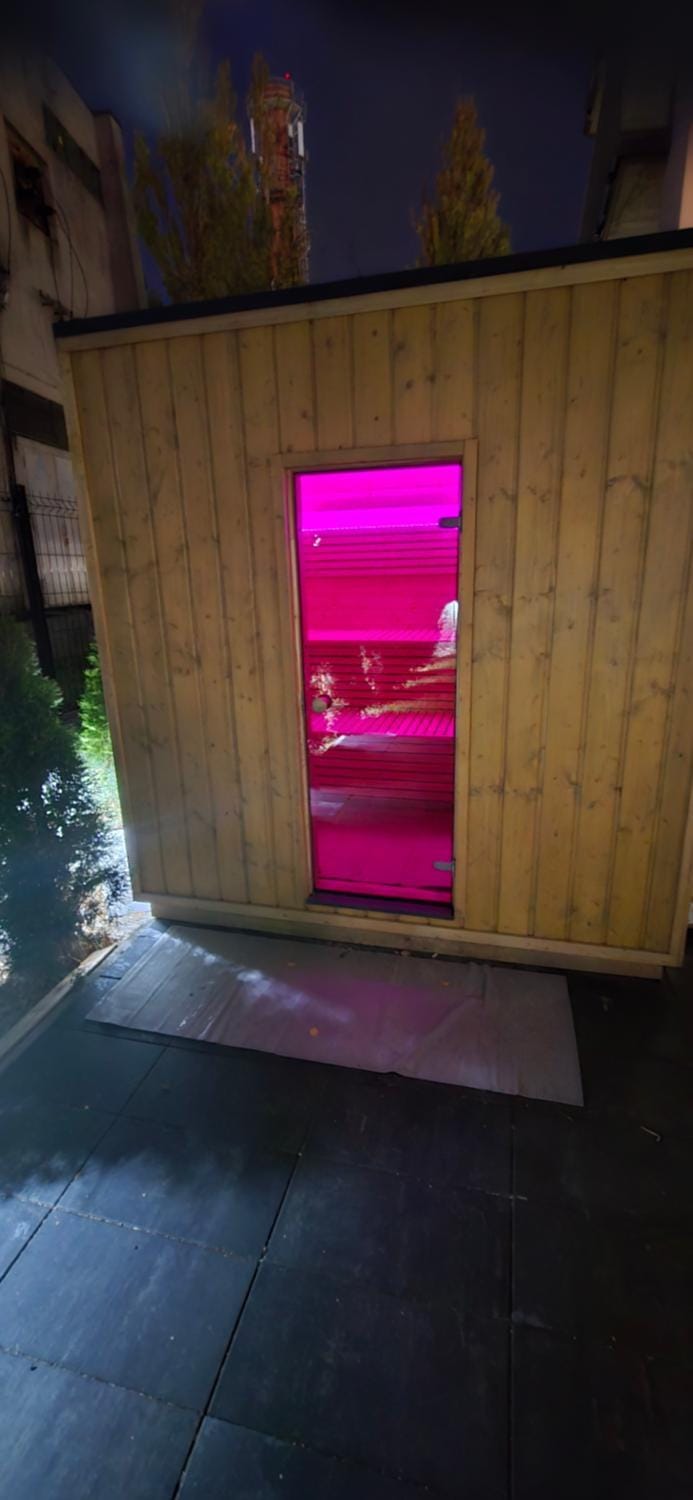 Property building, Night, Sauna, Sauna, View (from property/room), Balcony/Terrace