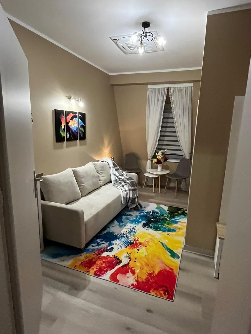 Bed, Living room, Photo of the whole room, Seating area, Bedroom