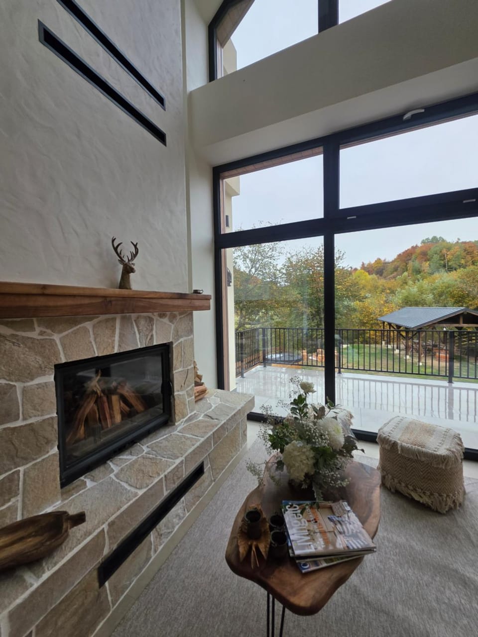 TV and multimedia, Balcony/Terrace, Living room, Seating area, fireplace