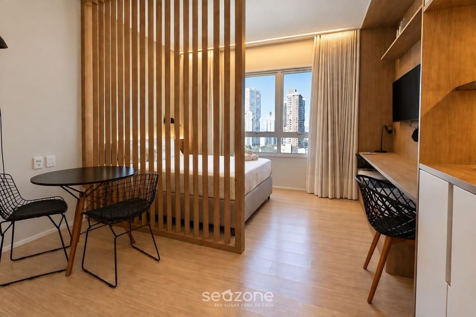 Bed, Bedroom, City view